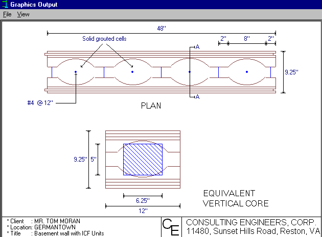 Basewall ICF output