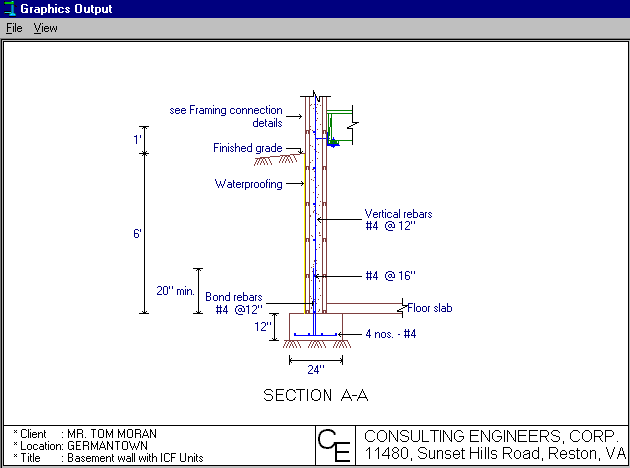 Basewall ICF output