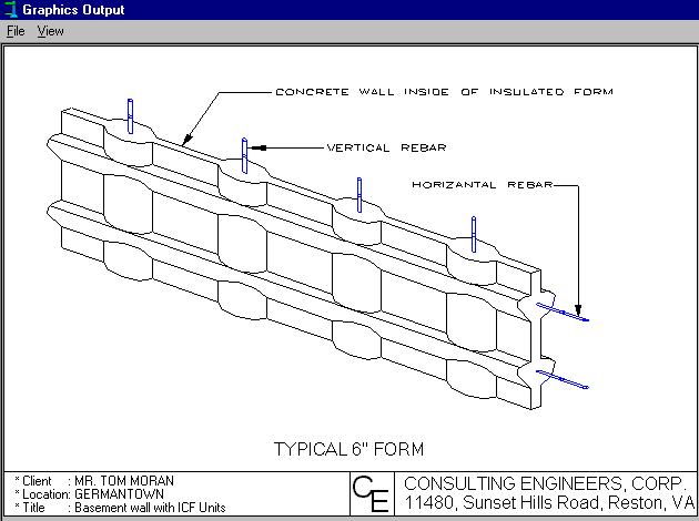 Basewall ICF output